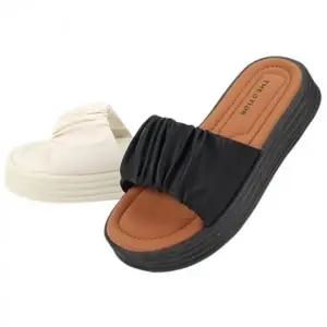 주름 여성 슬리퍼 데일리 여름 실내화 캐주얼 슈즈