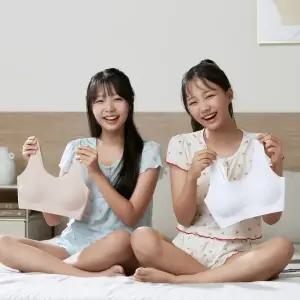 쿠프 주니어 브라 2단계 하이틴 여아 초등 중학생 어린이 학생 속옷 심리스 브래지어 노와이어 스포츠브라