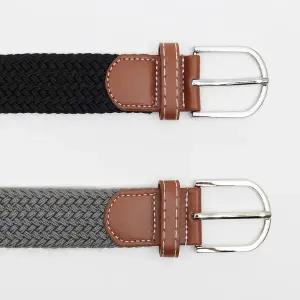 패브릭벨트 꽈배기 스판 벨트 2p세트 멋쟁이 핀버클
