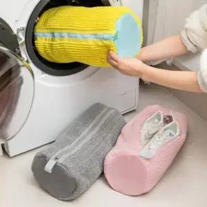 (색상 그레이-길이21cm)운동화 세탁망 극세사 신발망 빨래주머니 인형세탁망 모자 세탁망