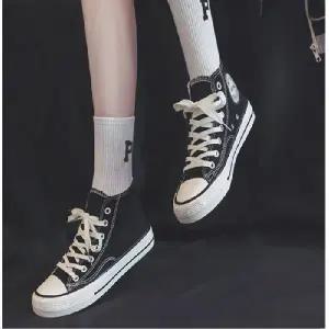 여성운동화 2컬러 데일리 하이탑 통굽 스니커즈