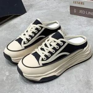 여성 뮬 스니커즈 통굽 키높이 운동화 겸 슬리퍼 2색