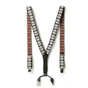 KING 남자서스펜더 블랙 레트로 체크 서스펜더 (WFKIK3H)