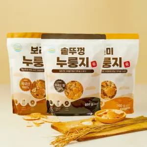 [매홍] 국내산 옛날 솥뚜껑 가마솥 누룽지 800g+현미 누룽지 700g+보리 누룽지 700g 총 3팩