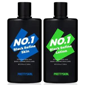 프리티스킨 넘버원 블랙 스킨 로션 2개 남성화장품 세트