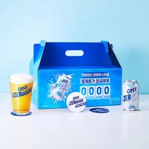 카스올제로(0.00) 명절 선물패키지(330ml 12캔+전용잔 2개+코스터 4개)