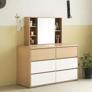 [보루네오 하우스] 아르메 라떼 1200 빅와이드 3단 서랍장+수납 거울