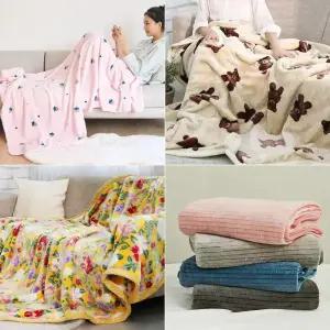 [이솔홈] 고급 양면 극세사 담요 블랭킷 캠핑 차박 무릎 담요 중형+중형 2개