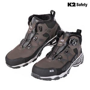 K2 세이프티 K2-86 겨울 방한 안전화 보아다이얼 작업화 현장화 6인치 브라운 방한