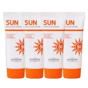 (4개)푸드어홀릭 멀티 선크림 70ml SPF50 PA+++ /백탁없는 혼합자차 썬크림 선블록 자외선차단제