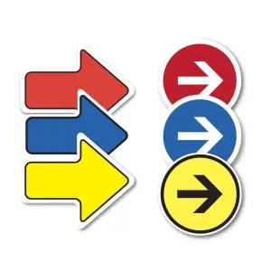 4개 세트 두꺼운 PVC 화살표 줄서기 방향 표시 안내 건물 복도 거리두기 바닥 스티커