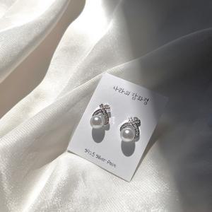 혼주용 한복에어울리는 티아라 혼주 진주귀걸이