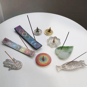 나그참파 사티아 hem 메탈/스톤 인센스스틱홀더 향꽂이 향받침 트레이 모음전