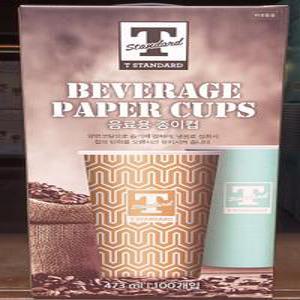 T STANDARD 음료용 종이컵 100개 e