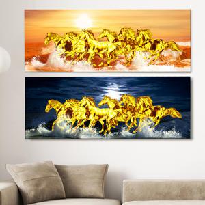 돈을부르는 황금 말그림 와이드 합격 승진 출세 풍수 캔버스 액자 사무실 인테리어 개업선물