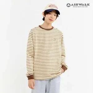 [보리보리/에어워크 주니어]스트라이프 라운드넥 코튼 티셔츠