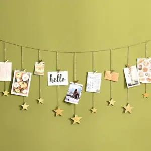 [텐바이텐]벽 사진걸이 폴라로이드 사진집게 별 우드 포토행거