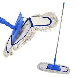 제이오마켓 이지리스킹 백사걸레90cm 스텐봉150cm세트/강당 복도 체육관 대형 먼지 밀대 걸레 리스킹 세트
