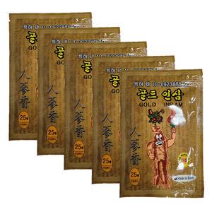 [특허제품]골드인삼 패드 125매(25매X5팩) 붙이는 파스타입 한방 건강 찜질 홍삼 파스 패치 효도선물