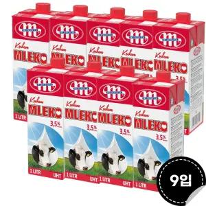 믈레코비타 mleko3.5 아이러브 수입멸균우유 1L(9입)