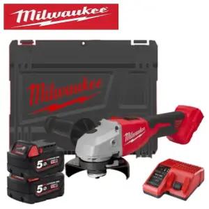 밀워키 M18 BLSAG100X-502X 4인치 충전 그라인더 5.0Ah 2개 세트