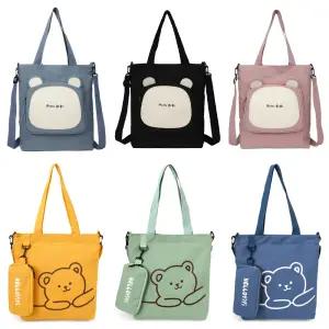 귀여운 곰돌이 에코백 학생 학원 보조가방 데일리 크로스백