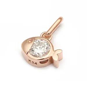 [비앤비골드] 14K/18K 통통 큐빅 바디 물고기 펜던트 JNP40147