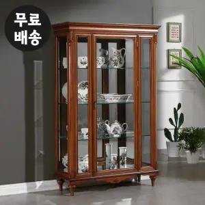 에단 엔틱 장식장 원목 진열장 유리 거실 양주(1050)