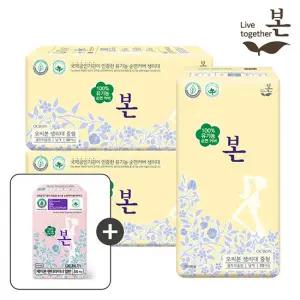 유기농본 오씨본 중형 30P 3팩+라이너 1팩