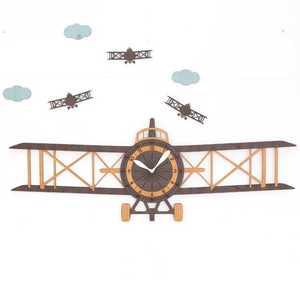 비행기 벽시계 아이들방 유니크 우드 거실 카페 장식