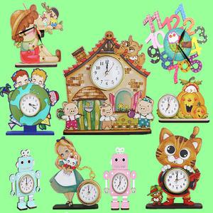 나만의 우드시계 DIY 알시계 입체 세트 만들기 채색꾸미기 탁상용 귀여운 캐릭터