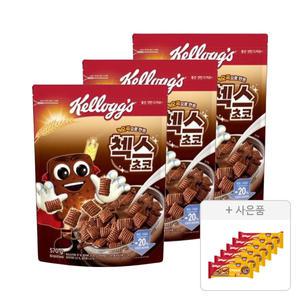 켈로그 오곡 첵스초코 570g, 3개 + 증정(단백질바K 50g, 6개)