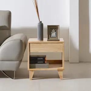 파로마 네오 아이보 고무나무 오픈 서랍 멀티 협탁 NES1322