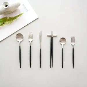 [큐티폴]고아 커트러리 블랙실버 6종 - 단품