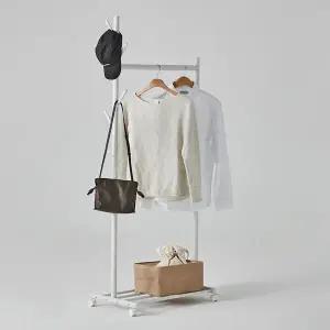 한샘 멀티 행거 화이트 이동식 철제 행거 옷걸이