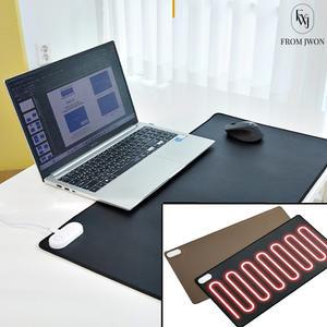 온열 마우스 패드 데스크 매트 책상 장패드 가죽 키보드 사무실 겨울