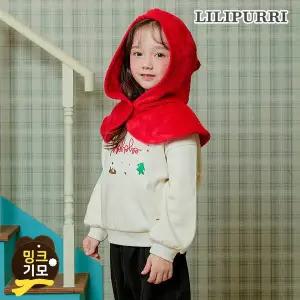 [보리보리/릴리푸리]릴리푸리 리틀산타융기모맨투맨+바라클라바 SET(크림)