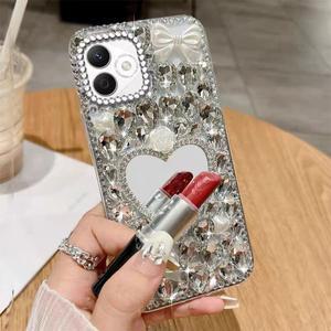 [테일즈몰]갤럭시노트20 케이스/N981 쥬얼리 하트 거울 스트랩 큐빅 케이스