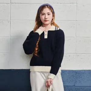 [에꼴리에] 여자 겨울이월 클래식 케이블 카라니트티 (24D5081)