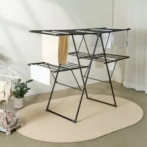 [락앤락][본사] New 튼튼한 빨래건조대 블랙_더블 (ETM555)