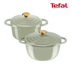 테팔 인덕션 세라믹 에어주물냄비 페어그린 양수2종(20+24)