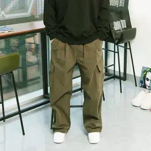 [우기브로]WNE 남자 빅사이즈 피치 코튼 롱 와이드 카고 팬츠