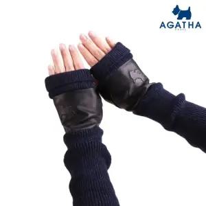아가타 여성용 겨울 가죽 니트 토시 암워머 반장갑