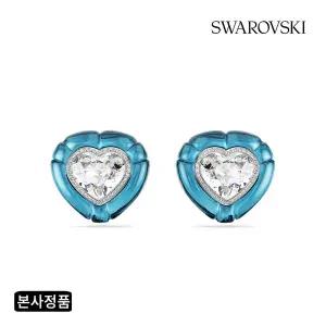 [스와로브스키/본사정품] Dulcis 블루 로듐 클립 귀걸이 5714385
