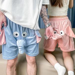 디아브 코끼리 파자마 반바지 커플 수면 웃긴 잠옷 쓸데없는 선물