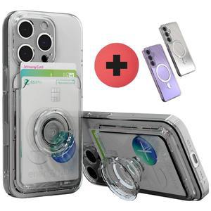 갤럭시 S25 S24 S23 S22 FE 울트라 말랑 맥세이프 케이스 + 3IN1 그립 톡홀더 카드지갑 세트