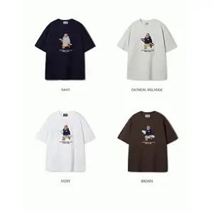 [후아유]WHOAU 공용 패치 스티브 반팔 티셔츠 WHRAF2421USG