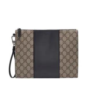 [중고명품] 베이지 블랙 GG 수프림 에덴 스트랩 남성 클러치