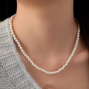 알작은 진주목걸이 진주알 5mm 7mm 10mm 얇은