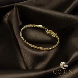 지오리니 18K 에어 트위스트 오메가 콤비 팔찌